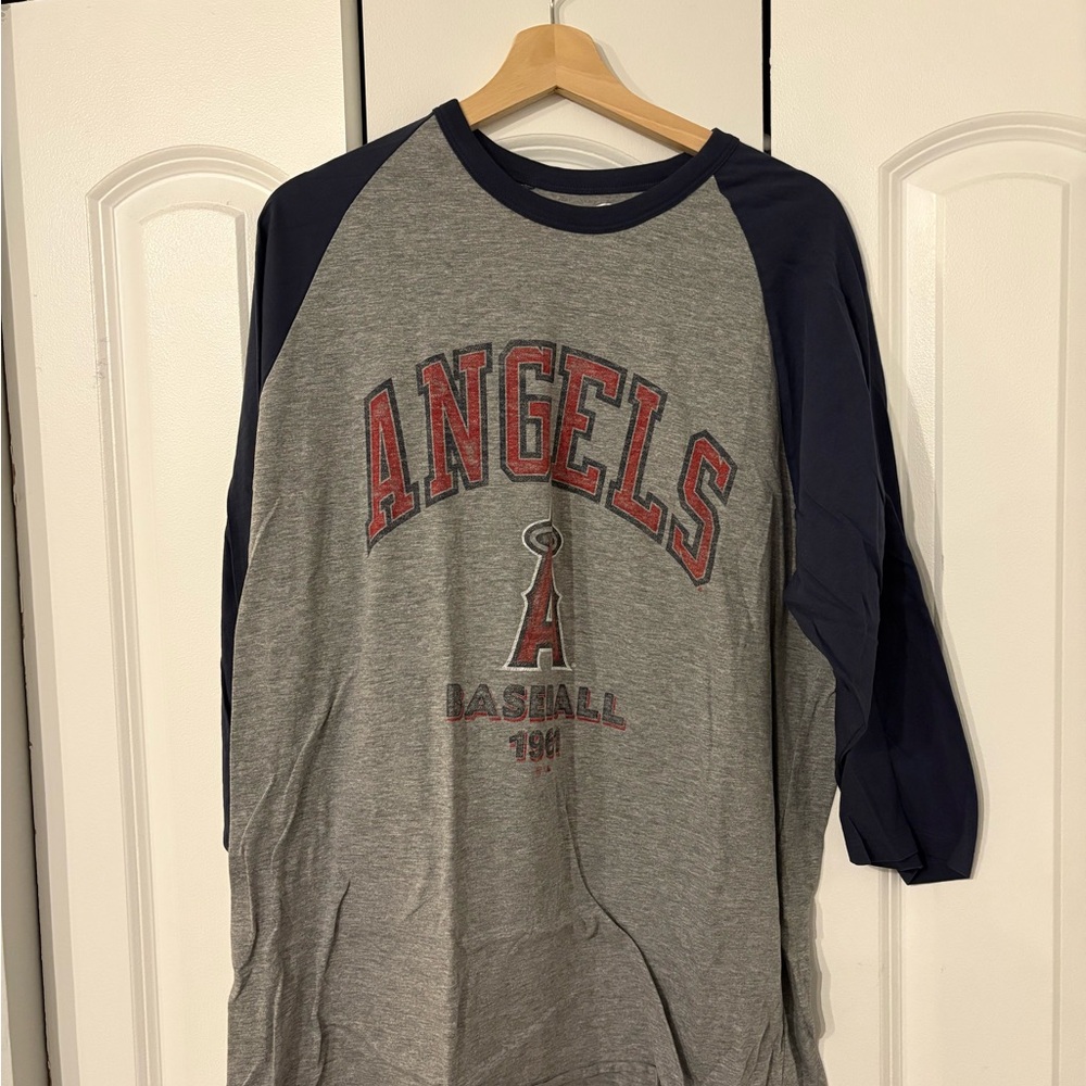 LAA Gray and Navy Angels Baseball Shirt